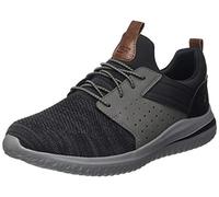 Skechers USA Men's Men's Delson 3.0-Cicada Knitted Bungee Lace Slip On, BKGY, 9.5 Wide
