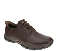 Skechers USA Men's Mocassini Garrett rispettati, Rosso/Marrone., 8 X-Wide