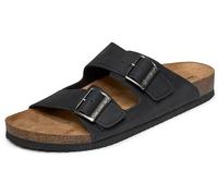 Skechers USA Men's Sandali da uomo in pelle con due cinturini aperti, nero, 41 EU