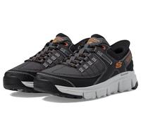 Skechers Vertici A, Sneaker Uomo, Grigio Sintetico Mesh Orange Trim, 40 EU