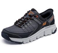 Skechers Vertici a, Sneaker Uomo, Grigio Sintetico Mesh Orange Trim, 44 EU