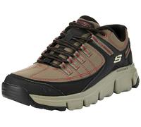 Skechers Vertici A, Sneaker Uomo, Verde Oliva Sintetico Maglia Nera Trim, 42 EU