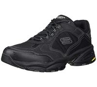 Skechers VIGOR 3.0, Scarpe da ginnastica Uomo, Black Leather/Black Mesh/Pu/Black Trim, 45 EU