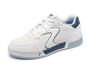 Skechers Viper Court Classic, Scarpe da Ginnastica Uomo, White Leather/Synthetic/Textile/Blue Trim, 42.5 EU