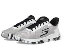Skechers Viper Court PRO 2.0, Scarpe da Ginnastica Uomo, Tessuto Sintetico Bianco con Finiture Nere, 42 EU