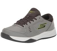Skechers Viper Court Smash-Scarpe da Pickleball atletiche per Interni ed Esterni, vestibilità Rilassata, Ginnastica Uomo, Grigio Lime, 42.5 EU