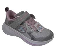 Skechers Wave 92 Light Gray Velcro Argento/Glitter Junior Bimba 303557L/LTGY