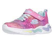 Skechers Wavy Beams, Scarpe sportive Bambine e ragazze, Pink Textile Multi Trim, 33 EU