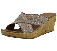 Skechers Women's Beverlee-Delighted Wedge Sandal Natural Multi 10