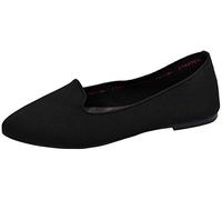 Skechers Women's Cleo-Sherlock-Engineered Knit Loafer Skimmer Ballet Flat, Black, 5 M US