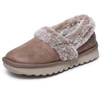 Skechers Cozy Up, Pantofole Donna, Taupe Microleather/Faux Fur, 37 EU