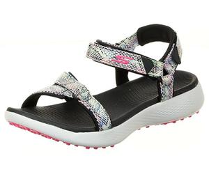 Skechers Women's Go Golf 600 Sandal Shoe, Black Multi Snake Print, 38 EU