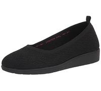 Skechers Women's Low Wedge Ballet Flat, Black/Black, 8