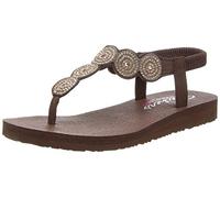 Skechers Women's Meditation-Stars And Spakle Thong Sandal Brown 9