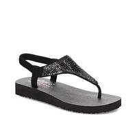 Skechers Women's Meditation-Sweet Rock Flip-Flop, Blk/blk, 5
