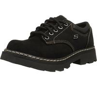 Skechers Women's Parties-Mate Oxford,Black Suede Leather,8 M US