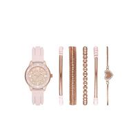 Skechers Women's Quartz Watch with Silicone Strap, Pink, 11 (Model: SR9061)