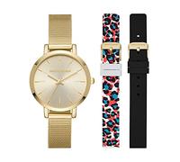 Skechers Women's Quartz Watch with Stainless Steel Mesh Strap, Gold, 14 (Model: SR9057)