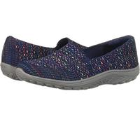 Skechers Women's Reggae Fest-Wicker-Engineered Knit Twin Gore Slip On (Willows) Loafer Flat Navy 7 M US