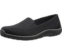 Skechers Women's Reggae Fest-Willows-Wide Loafer Flat, Black, 5.5 W US