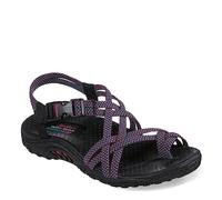 Skechers Women's Reggae-IRIE MON Sport Sandal, Black/White, 9.5