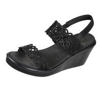 Skechers Women's Rumble on-Sassy DayZ Wedge Sandal, Nero, 41 EU