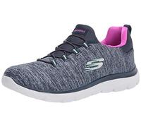 Skechers Women's Summits Shoes, Navy Blue Hot Pink, 37.5 EU