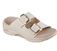 Skechers Women's Two Band Slide Sandal, Natural, 10