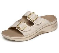 Skechers Women's Two Band Slide Sandal, Natural, 9
