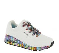 Skechers Women's Uno Ravaged Love Sneaker, Bianco, 36.5 EU