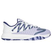 Skechers Viper Court Rally, Scarpe da Ginnastica Donna, White Leather/Purple Mesh, 40 EU
