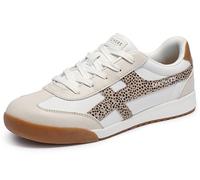 Skechers Women's Zinger-Concrete Safari Sneaker, White/Leopard, 8.5