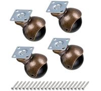 Skelang 4 ruote girevoli per mobili, 40 mm, antiche ruote a sfera per mobili, armadietti, cassettiere, tavolini, capacità di carico 22,7 kg per ruota
