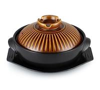 Skelang Ciotola coreana per Bibimbap con coperchio e vassoio, ciotola in ceramica, ciotola per frutti di mare, per cucinare noodles, zuppa, riso, capacità 1,6 L (Vintage Copper)
