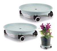 Skelang - Portavaso per piante, 34 cm, con contenitore per acqua, supporto per piante in movimento, vasi da fiori e vasi, capacità di carico 81 kg, confezione da 2, colore: blu nordico