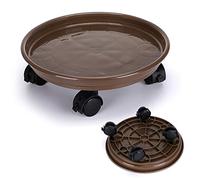 Skelang Portavaso per piante con ruote 30 cm, supporto per piante con rotelle, carrello per piante con ruota universale per piante da interno ed esterno, capacità di carico 56 kg, marrone