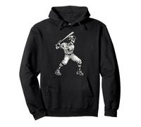 Skeleton Batter Home Run Celebration Halloween Baseball Felpa con Cappuccio