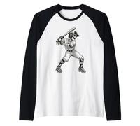 Skeleton Batter Home Run Celebration Halloween Baseball Maglia con Maniche Raglan