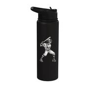 Skeleton Batter Home Run Celebration Halloween Baseball Stainless Steel Insulated Water Bottle