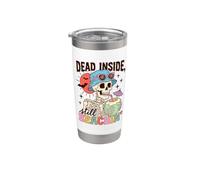 Skeleton Beach Goth Dead Inside Beachin Summer Humor Bicchiere termico in acciaio inox doppia parete