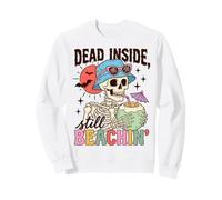 Skeleton Beach Goth Dead Inside Beachin Summer Humor Felpa