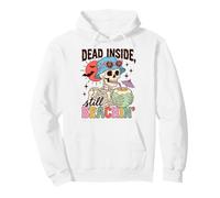 Skeleton Beach Goth Dead Inside Beachin Summer Humor Felpa con Cappuccio