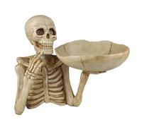 Skeleton Candy Tray - Halloween Storage Dish for Party Table Decor | Craft Material with Hollow Skeleton Design, Candy Serving Dish, Fruit Holder, Ornament for Festive Display, 22x9x21cm Resin