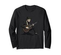 Skeleton Chitarra Acustica Spettrale Folk Blues Chitarrista Maglia a Manica
