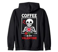 Skeleton Coffee è Il Mio San Valentino | Divertenti Donne Felpa con Cappuccio