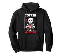 Skeleton Coffee è Il Mio San Valentino | Divertenti Donne Felpa con Cappuccio