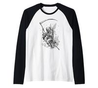 Skeleton Cute Fairy Goth Fairycore Grunge Vintage Graphic Maglia con Maniche Raglan