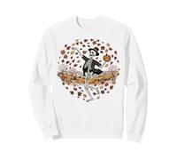 Skeleton Dancing with Pumpkin Autumn Leaves Halloween Fall Felpa