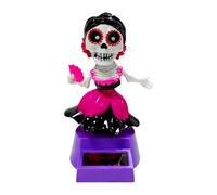Skeleton Decor - Solar-Powered Shaking Head | Pendant | Dashboard Ornament For Hall0ween | Fun Interior Decoration For, Computer Desktop, Office, Or Gift For Men And Women