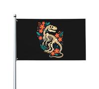 Skeleton Dino Bones Bandiera Esterna Moda Bandiera Da Giardino Doppia Faccia Banner 90X150Cm Per Campionato Patio Interni
